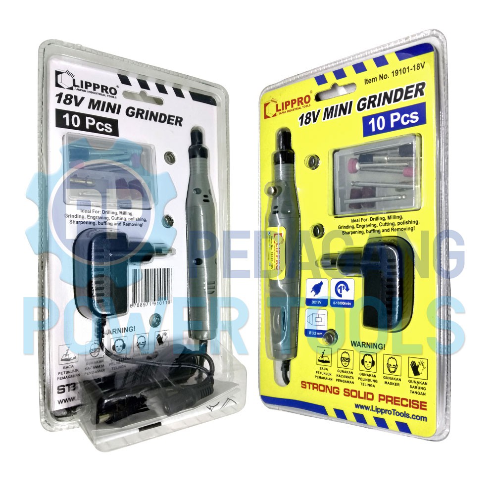 MINI DIE GRINDER BATERAI SET LIPPRO 18V GERINDA BOR TUNER