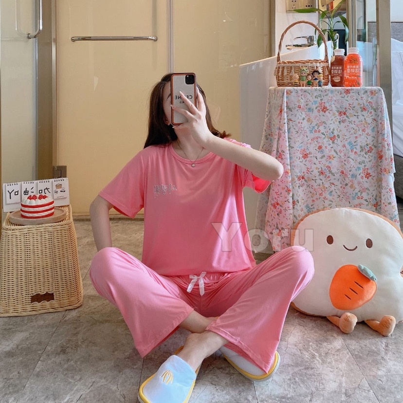 Pamelo Baju Tidur Import Setelan Piyama Setelan Polos Import Korea pp cp polos