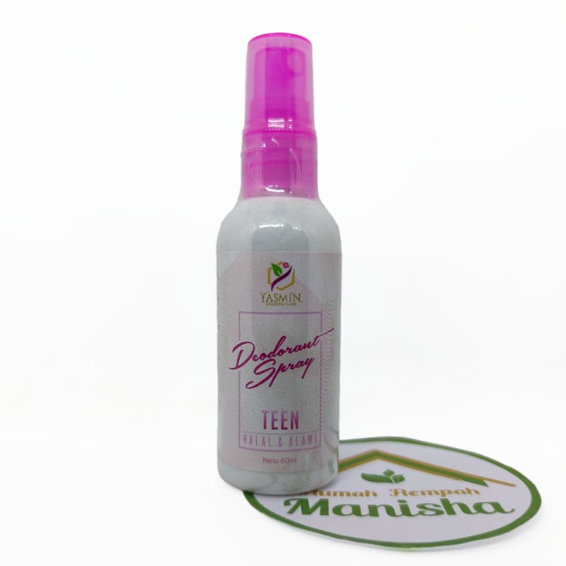 Deodorant Spray Yasmin 60ml BPOM Herbal Halal Non Alkohol / Aroma Romantic Soft Pure Teen Charming Sweet