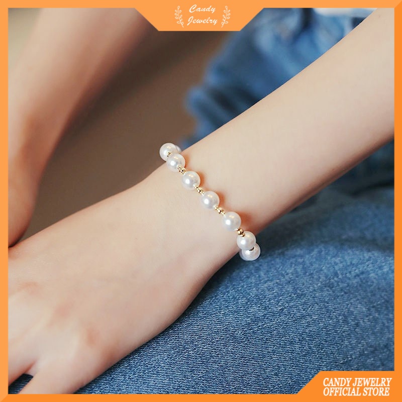 Gelang Mutiara Rumbai Adjustable Gaya Korea Untuk Wanita