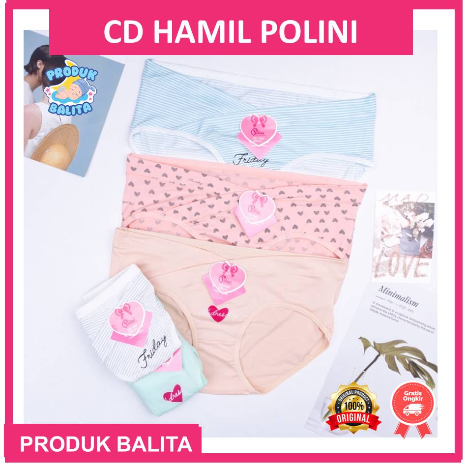 CD Bumil Celana Dalam Ibu Hamil Polini CD Hamil Termurah Ukuran XL D Undies Hamil Low Waist Maternity Panty 3908