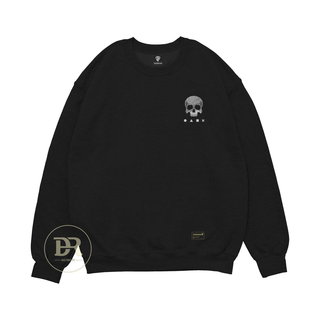 DEZIROSE Sweater Crewneck Young Fearless Pria &amp; Wanita Distro Fleece Tebal Hitam Premium Size M-XXL