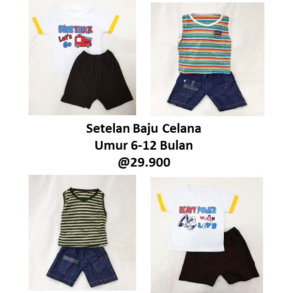  Baju  Bayi  Setelan Baby Born Lengan Pendek Laki Perempuan  