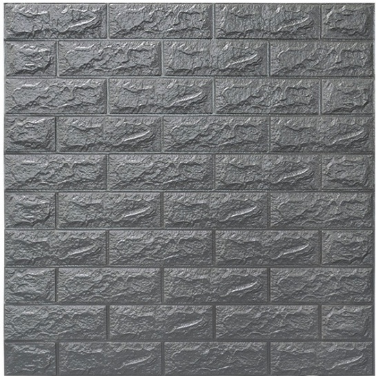 （COD）Promosi terlaris！！Wallpaper dinding 3D kamar tidur wallpaper Foam Motif Batu Bata Dekorasi kamar Stiker Dinding for Bedroom-ZW-6 hitam