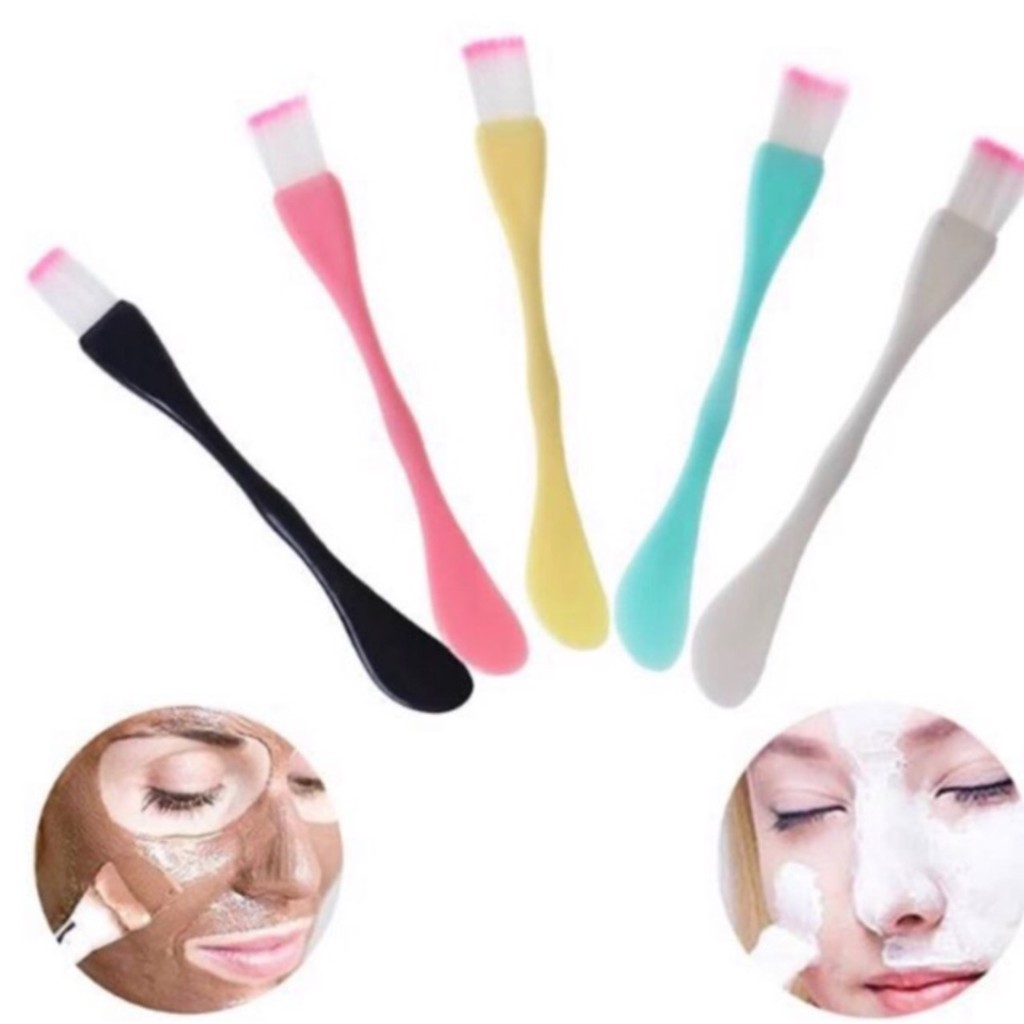 BAJ KUAS MASKER 2IN1 SPATULA 2 FUNGSI - Kuas Masker Wajah 2 In 1 - AK004