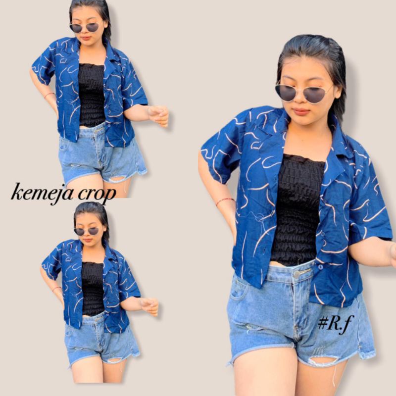 Kemeja garis / kemeja crop best seller