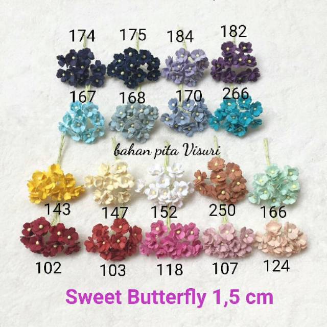 Paper Flower Sweet Butterfly 1,5 cm Seri A