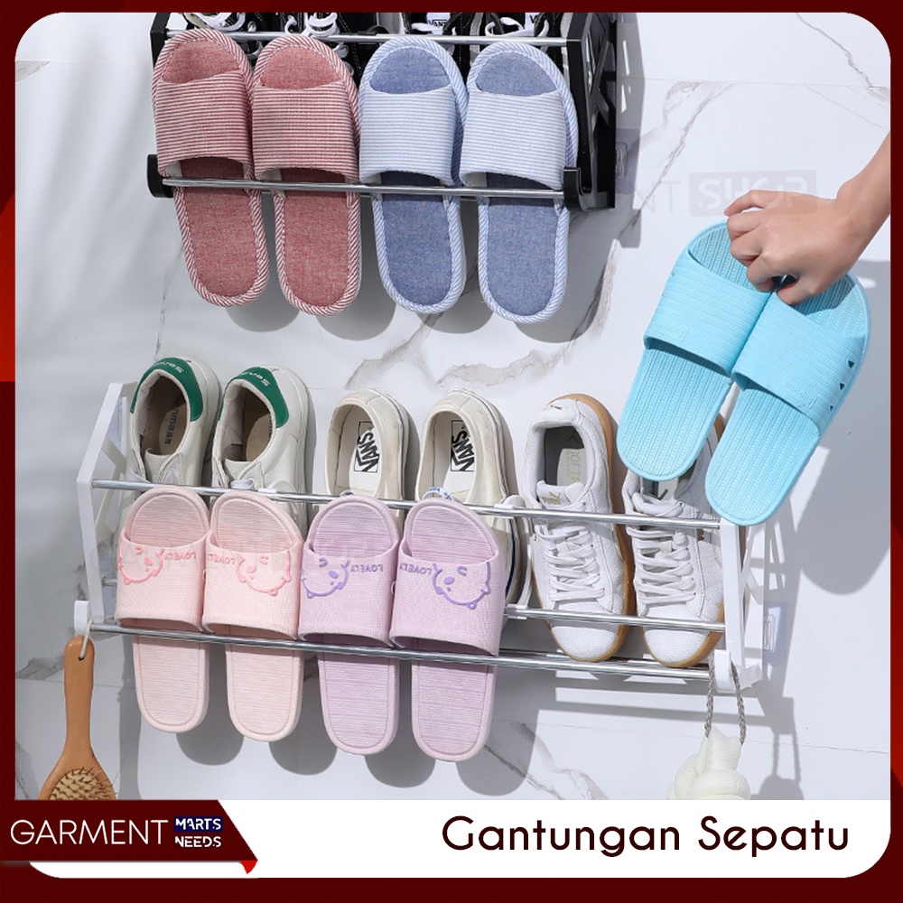 GANPATU - Rak Sepatu Tempel Tempat Sendal Gantung Dinding Shoes Organizer Multifungsi