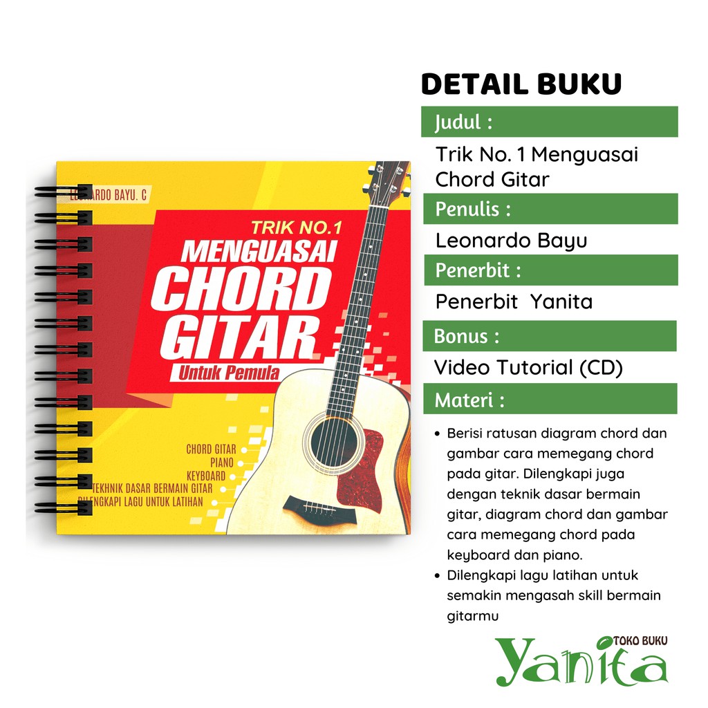 Yanita Buku Trik No.1 Menguasai Chord Gitar Untuk Pemula