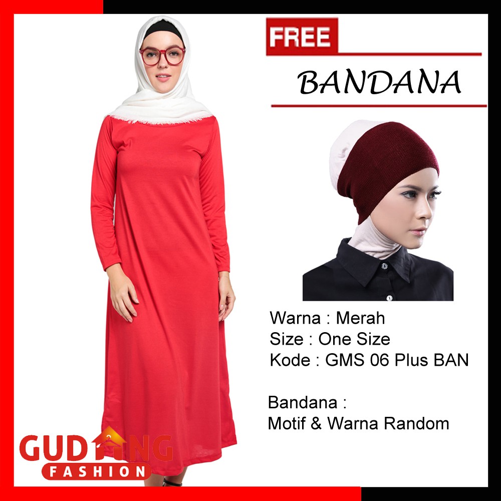 Baju Gamis Murah Muslimah Terbaru Plus Free Bandana (COMB)