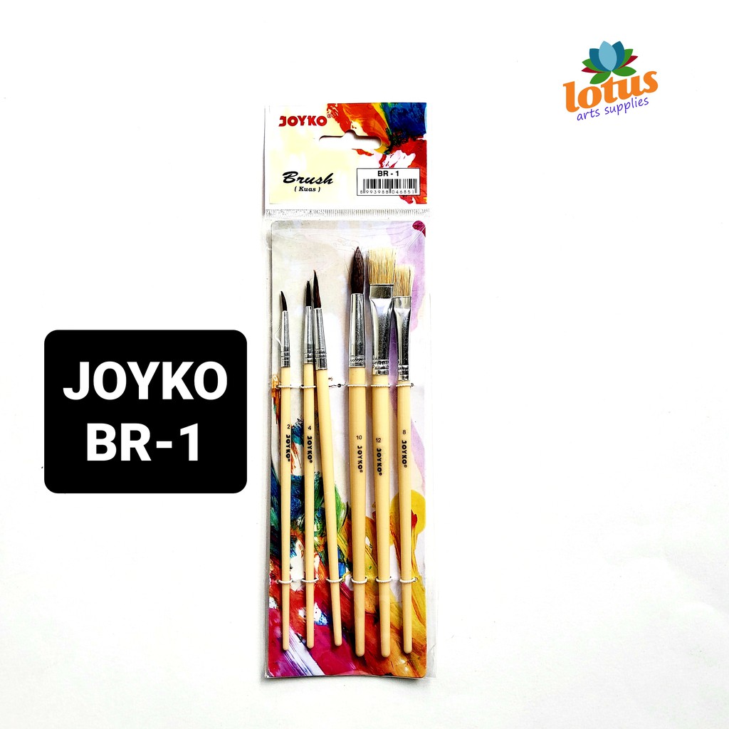 

Kuas Lukis / Mix Nylon Brush Set BR-1 Joyko ( Acrylic/Oil/Watercolor )
