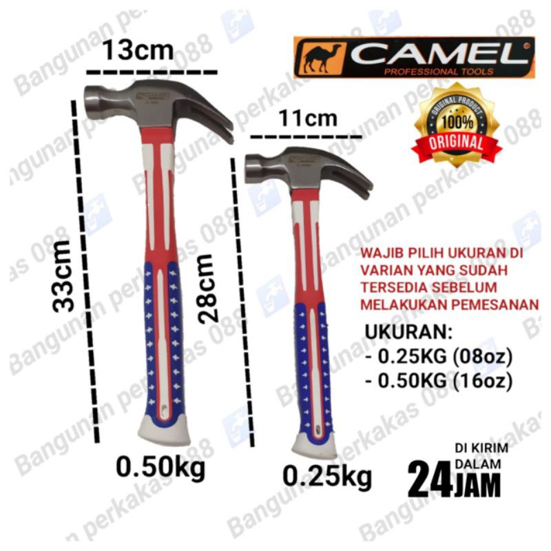 PALU TUKANG CAMEL USA - PALU KAMBING - MARTIL BESI - PALU PAKU - PALU TUKANG - PALU BANGUNAN