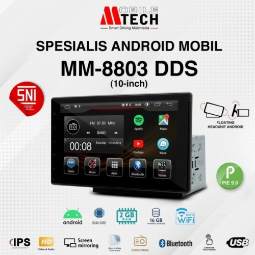 (RIMP) Mobiletech Head Unit Android Double Din MM-8803 DDS 10" inch Mtech