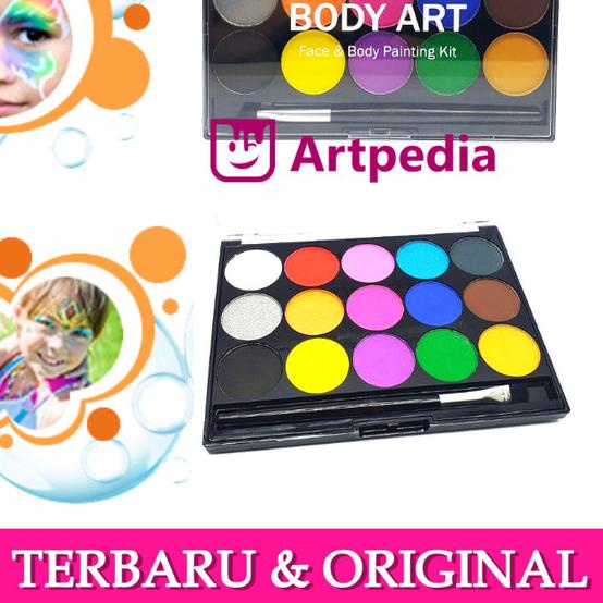 

✾ Professional Body Art 15 Colour Set + 1 Brush / Face Painting ➩