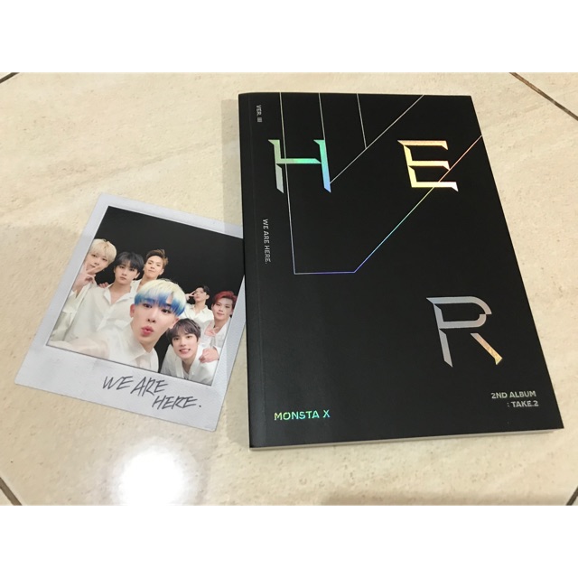 UNSEALED [ READY STOCK ] Monsta X 2nd Album We Are here Ver.III+Bonus Group polaroid n pc kihyun