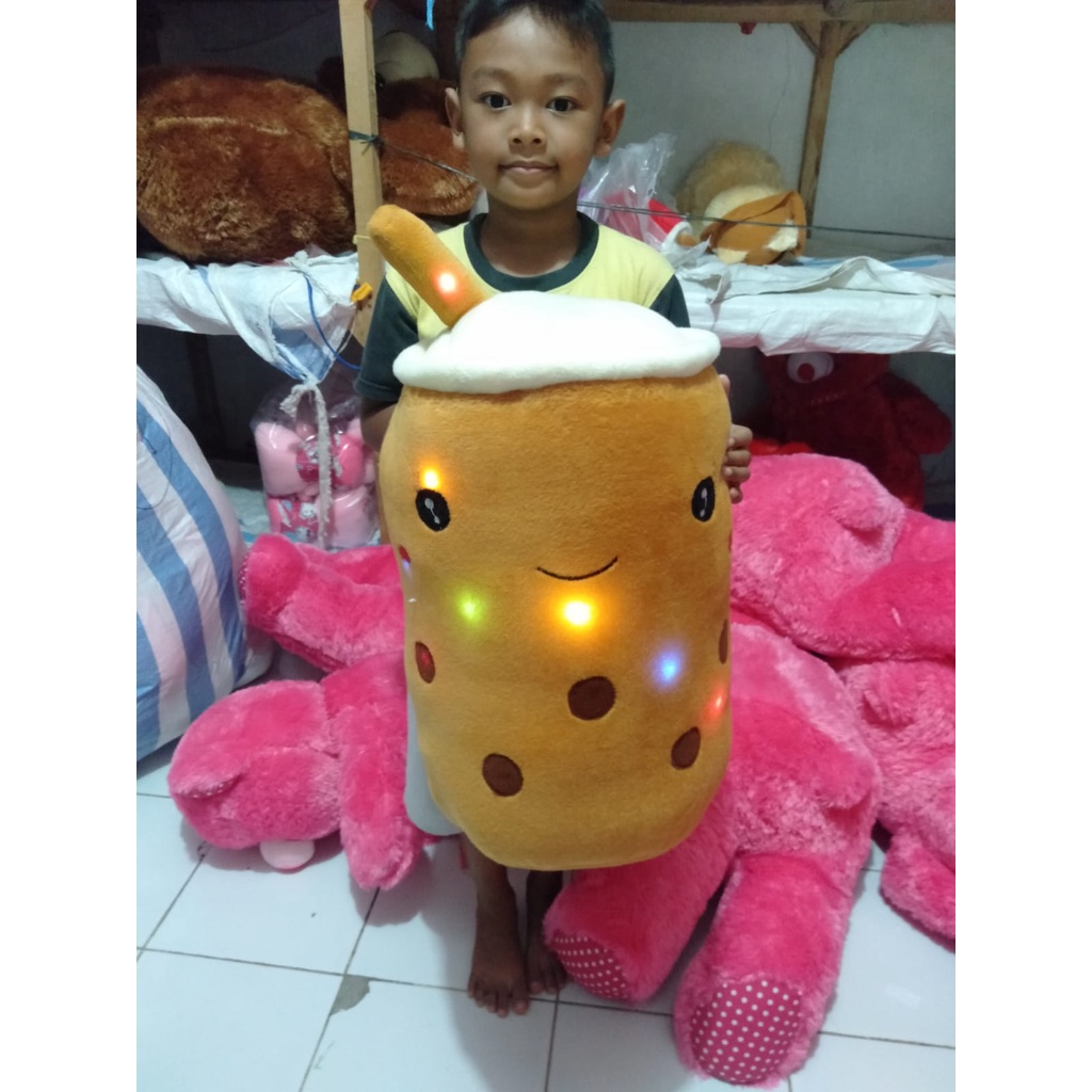 Boneka boba jumbo led seukuran galon / boba jumbo / bantal boba / boneka viral