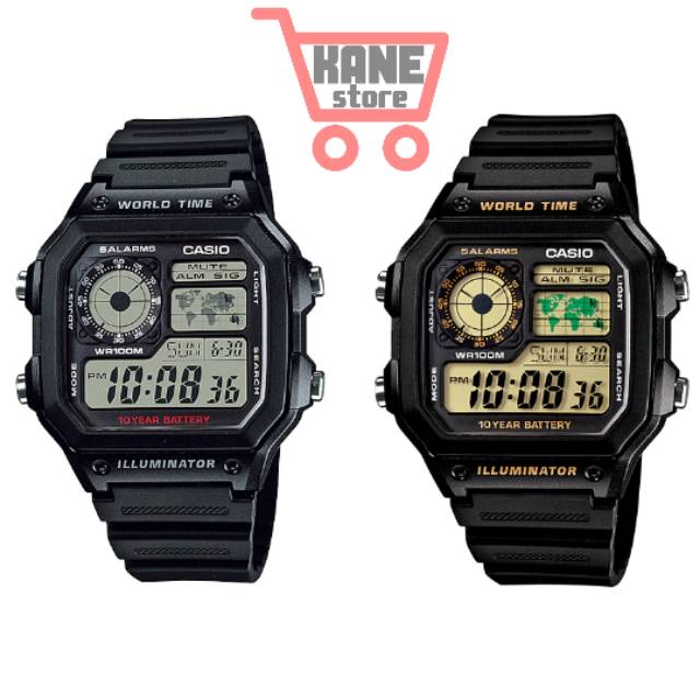 Jam Tangan Casio Digital Original AE-1200WH