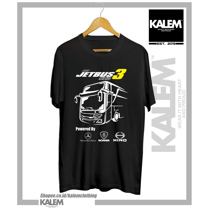 KAOS BAJU BISMANIA JETBUS 3 SHD POWERED BY MERCEDES-BENZ HINO SCANIA - KALEMCLOTHING