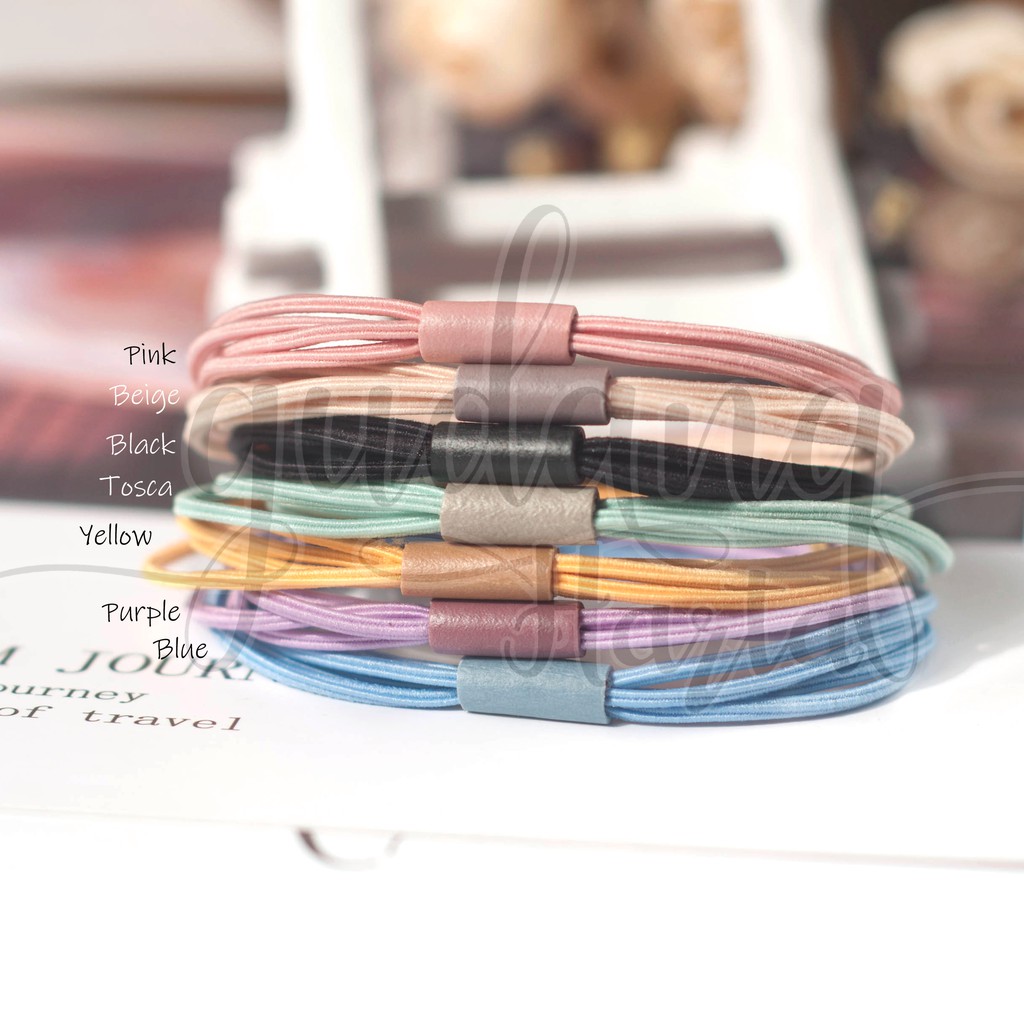 Ikat Rambut  Simple  Basic Corlorful Warna  Warni 4 Tali GH 