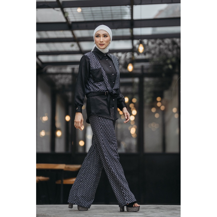 BAJU SETELAN WANITA KEMEJA CELANA CUTBRAY ONE SET KEKINIAN DAILY FORMAL BUSUI LEBARAN SILK SATIN MAX