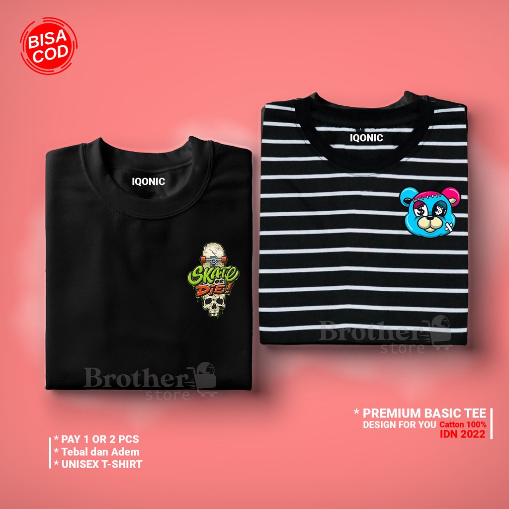 ( PROMO COD ) BROTHER STORE / Kaos Distro Pria / Kaos Distro100% Catoon Combed 24s / Articel Skate Bear