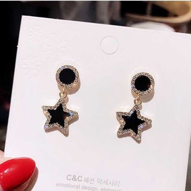 Anting berlian imitasi temperamen fashion Korea earrings