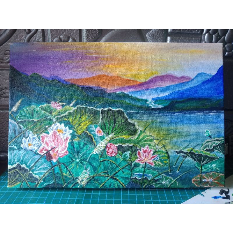 

lukisan kanvas hiasan dinding asli butan tangan