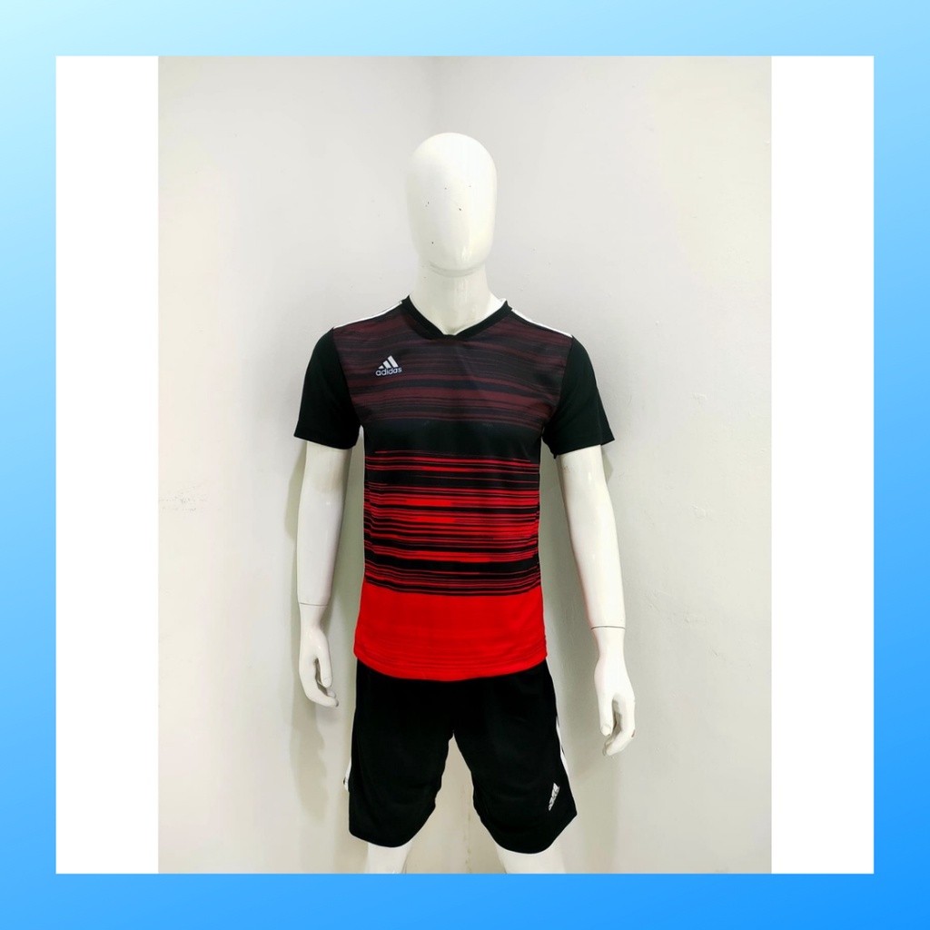 jersey futsal pria kaos sepak bola baju dan celana setelan wanita dewasa t-shirt outfit seragam jarsey kostum olahraga pakaian apparel sport jersy soccer casual jersi suit AD163 merah