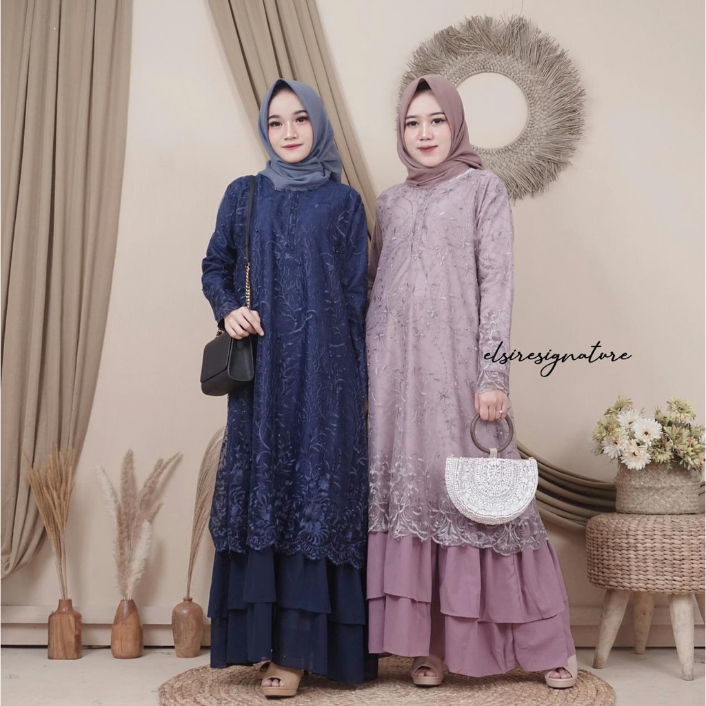 Dress Gaun Pesta / Gamis Kondangan Acara Resmi Gamis pesta mewah brukat tile muslimah bridemaids baj