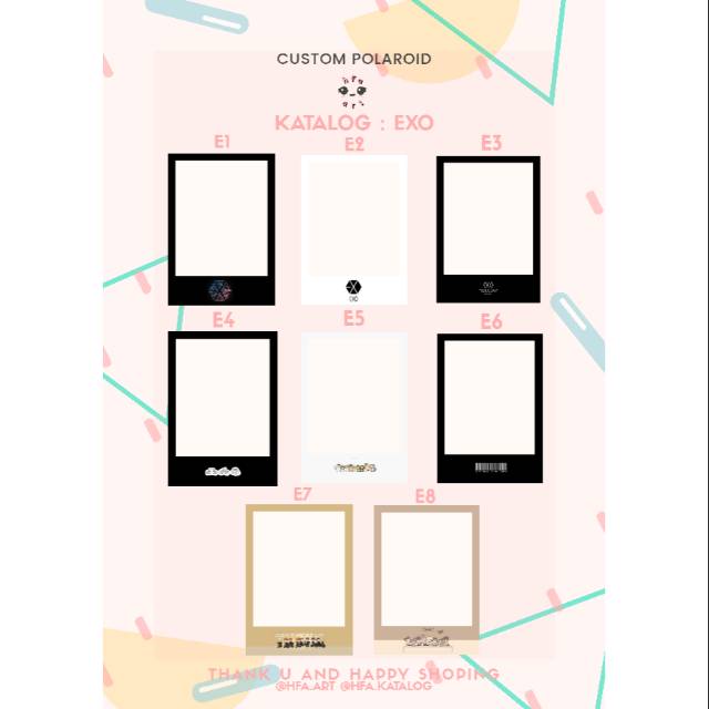 CETAK POLAROID / CUSTOM POLAROID / EXO / EXO MERCHANDISE