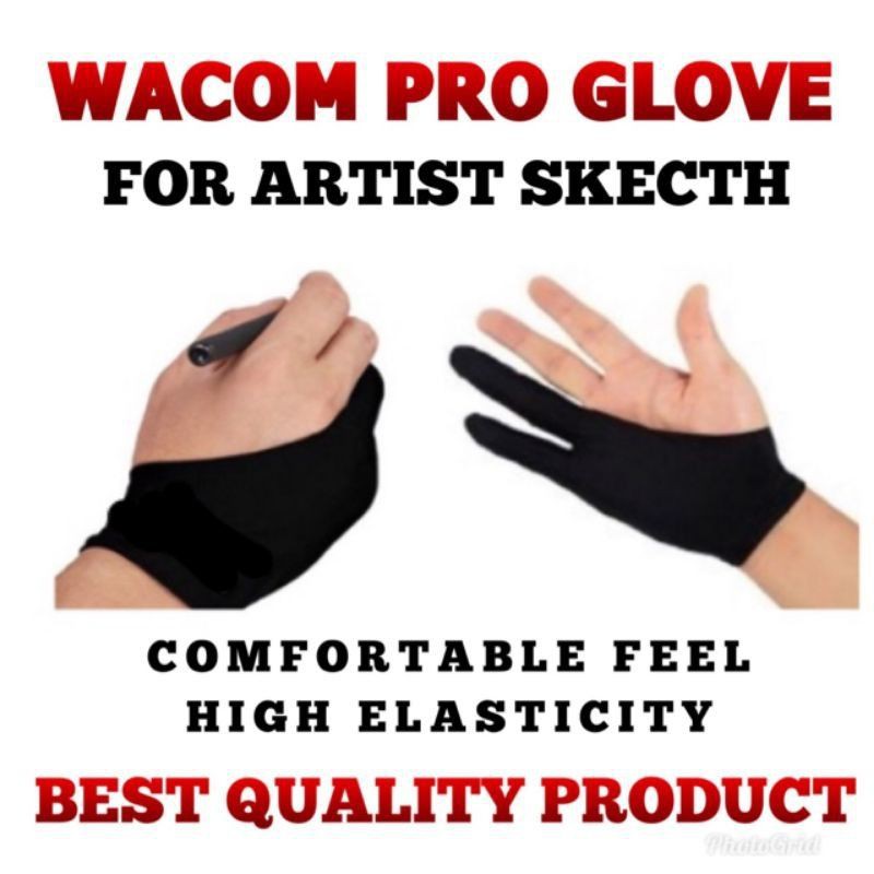 wacom / huion / xp pen profesional drawing glove / artist glove /sarung tangan gambar untuk tablet