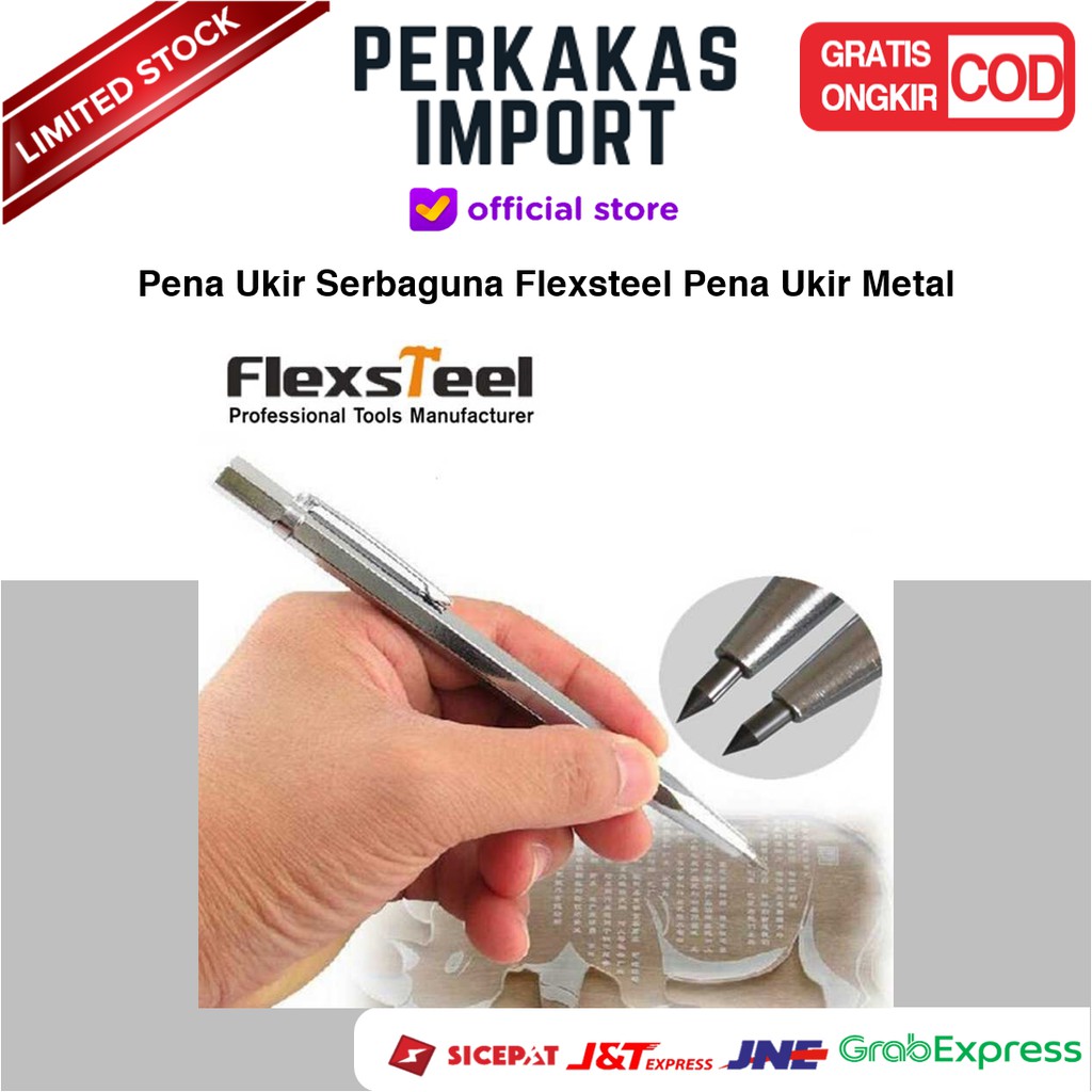 

Pena Ukir Serbaguna Flexsteel Pena Ukir Metal Engraving Scriber Tungsten Carbide Tip