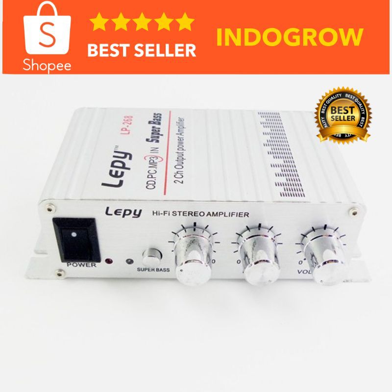 Lepy HiFi Mini Stereo Amplifier Treble Bass Booster indogrow