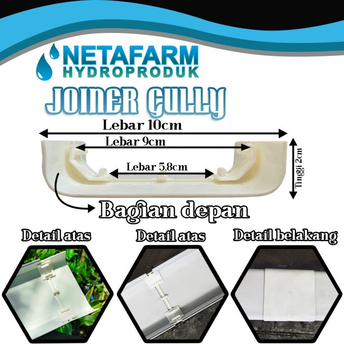 Sambungan Gully Trapesium Hidroponik NFT Joiner - 1 pcs