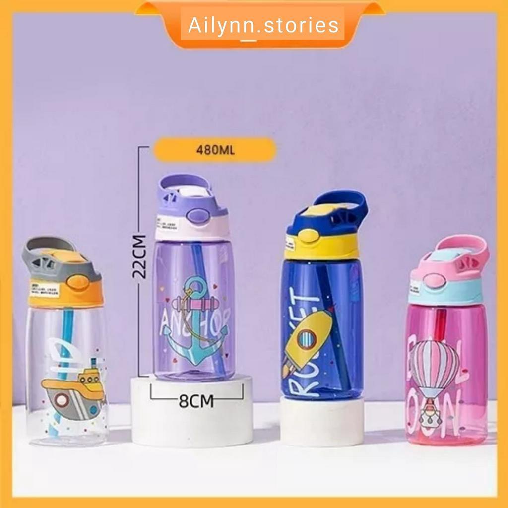 Botol Minum Anak 480ml BPA Free / Botol Minum Karakter tali