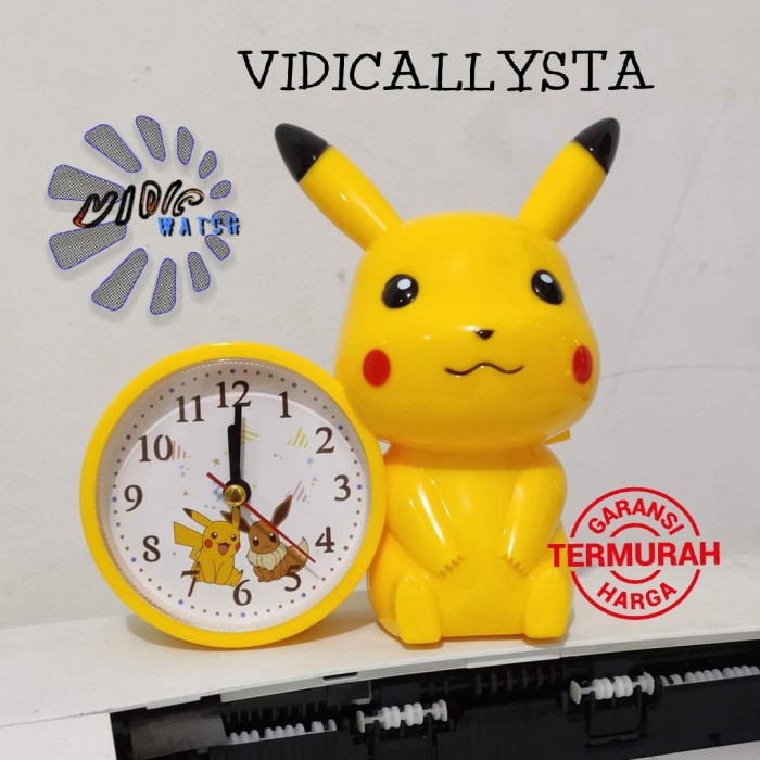 JAM WEKER JAM BEKER ALARM UNIK KARAKTER POKEMON PIKACHU KUNING