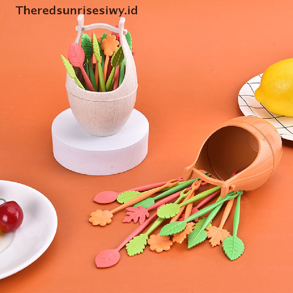 # Alat Rumah Tangga # 16pcs / Set Garpu Buah / Dessert Mini Motif Kartun Lucu Untuk Dekorasi