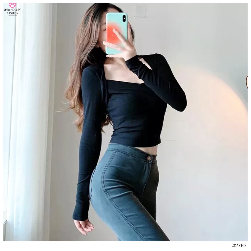 (COD) OH Fashion Valencia Sexy Crop Top Basic Korean Top #2763