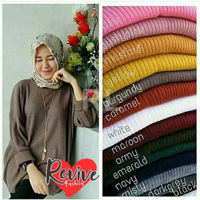 sweater rajut wanita BOXY premium jumbo baju atasan tanga panjang