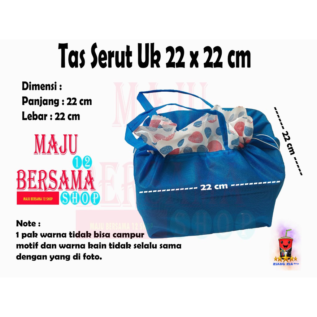 TAS SERUT KAIN UK 22 CM UNTUK DUS MAKANAN / SOUVERNIR ULANG TAHUN @ 12PCS-1
