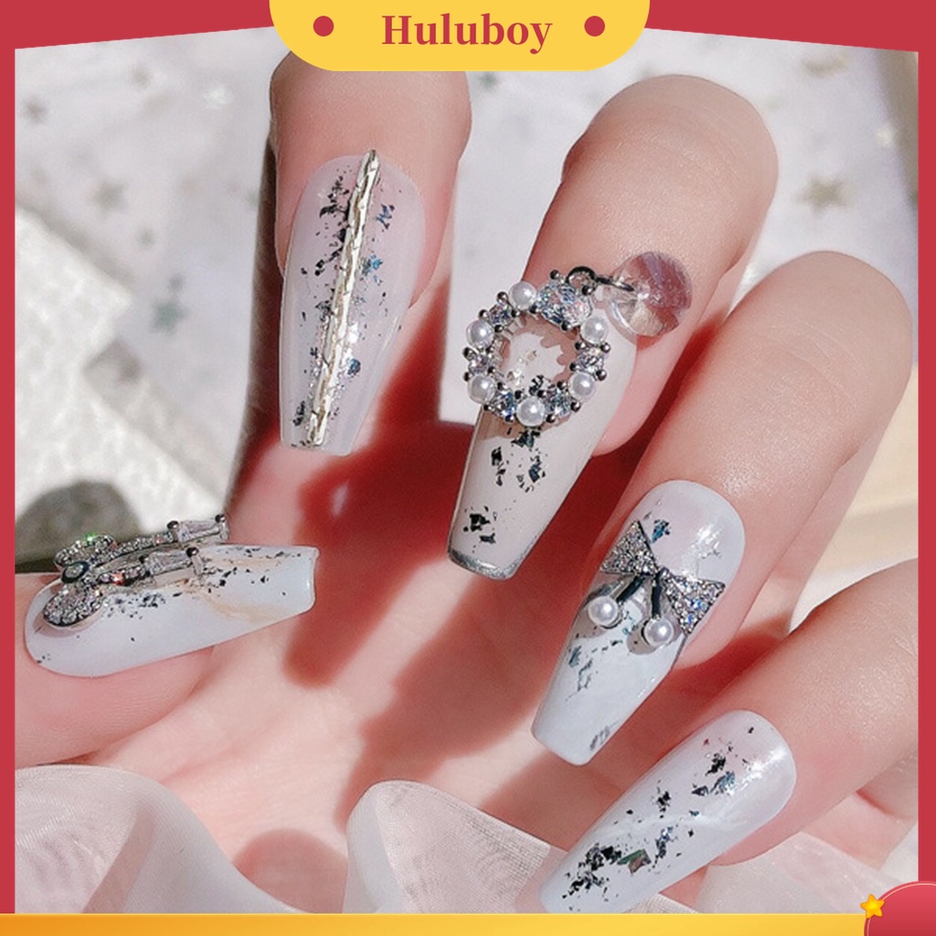 Huluboy Huluboy♡ Berlian Imitasi Bentuk Hati Bahan Alloy Untuk Dekorasi Nail Art