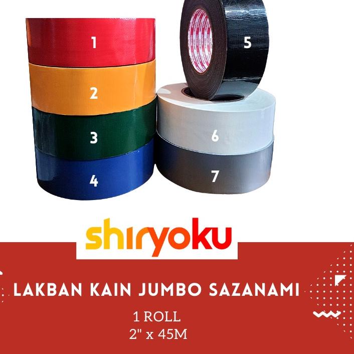 

Lakban Kain Hitam 2 Inch x 45m Sazanami Cloth Tape Warna 48mm Jumbo ,,