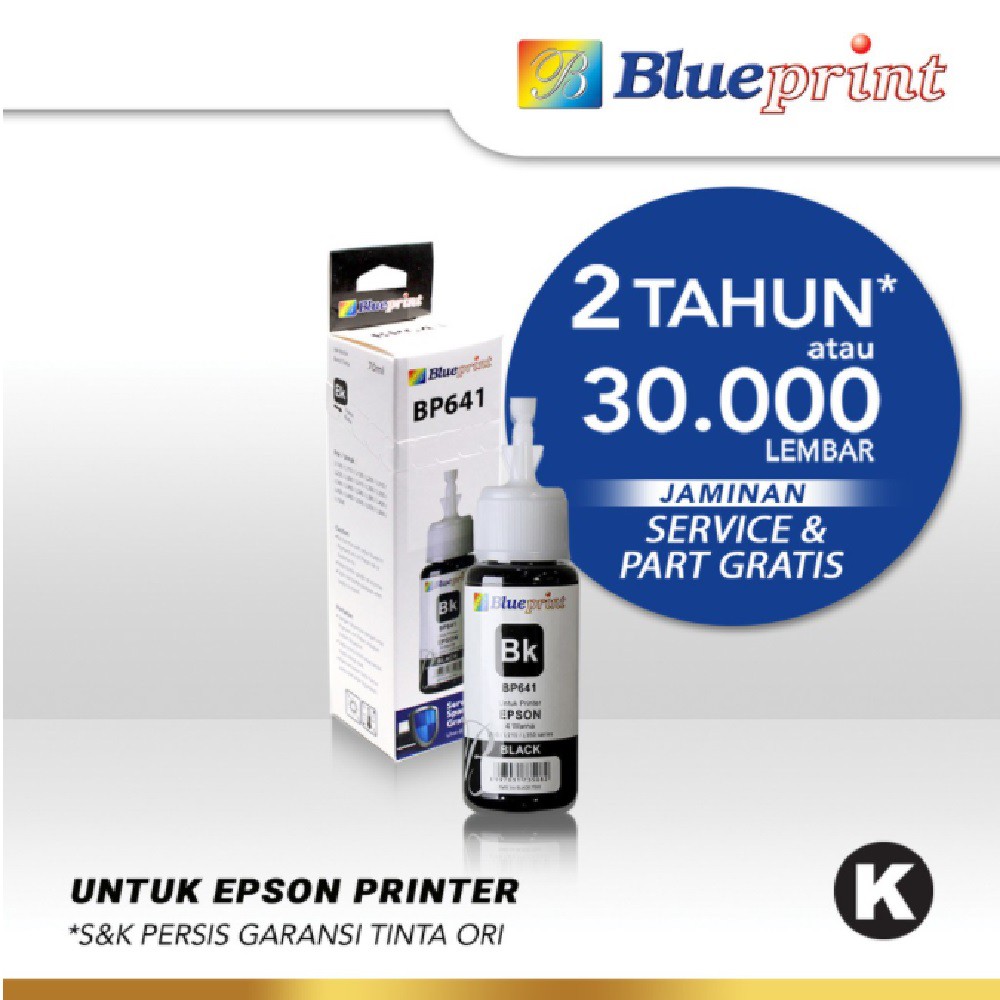 Blueprint 70ml Tinta Epson Tinta Printer Epson L110 / L210 / L350 / L800 641 642 643 644 T664