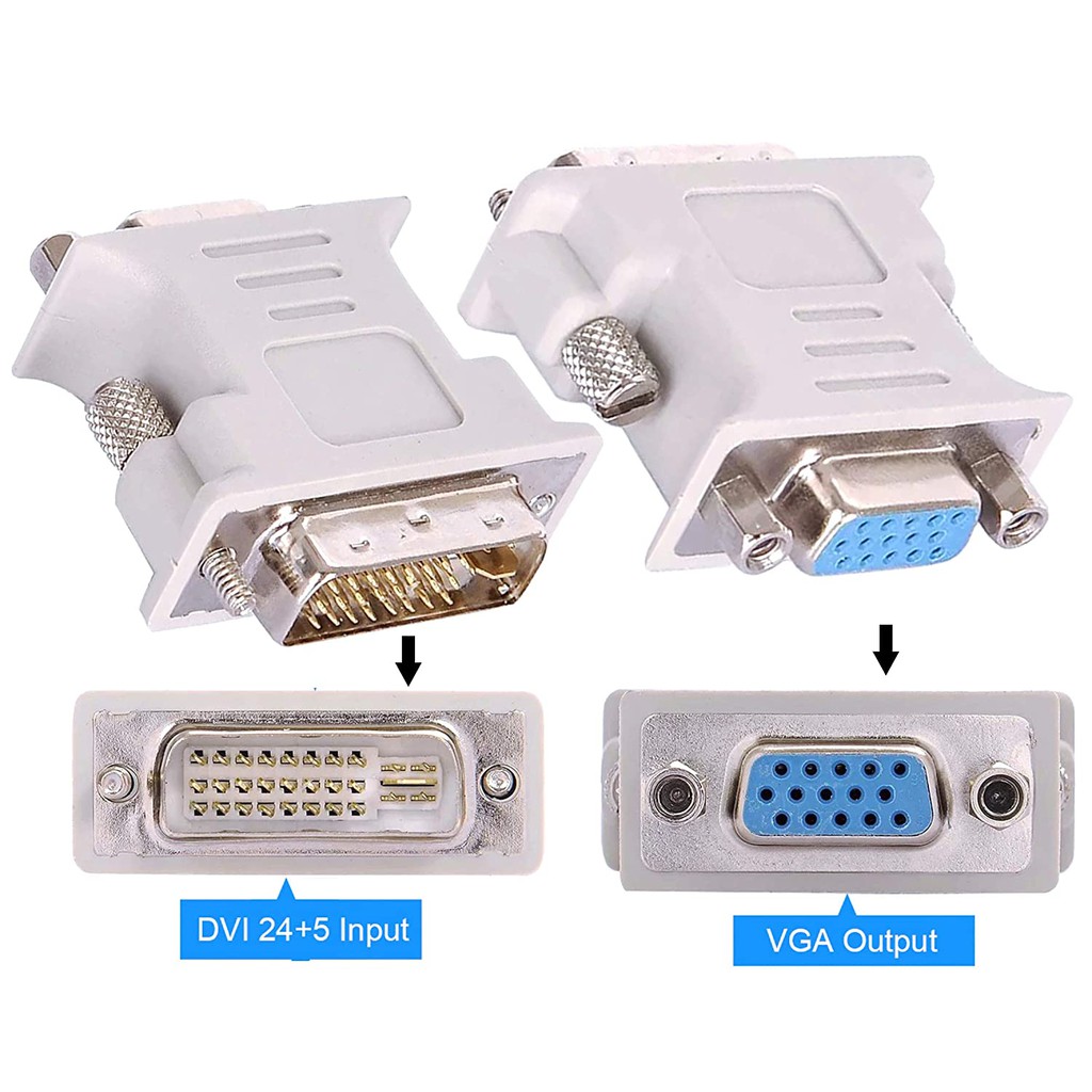 245V | CONNECTOR DVI 24+5 MALE TO VGA FEMALE BEST (WHITE / BLACK / BROWN / BLUE)