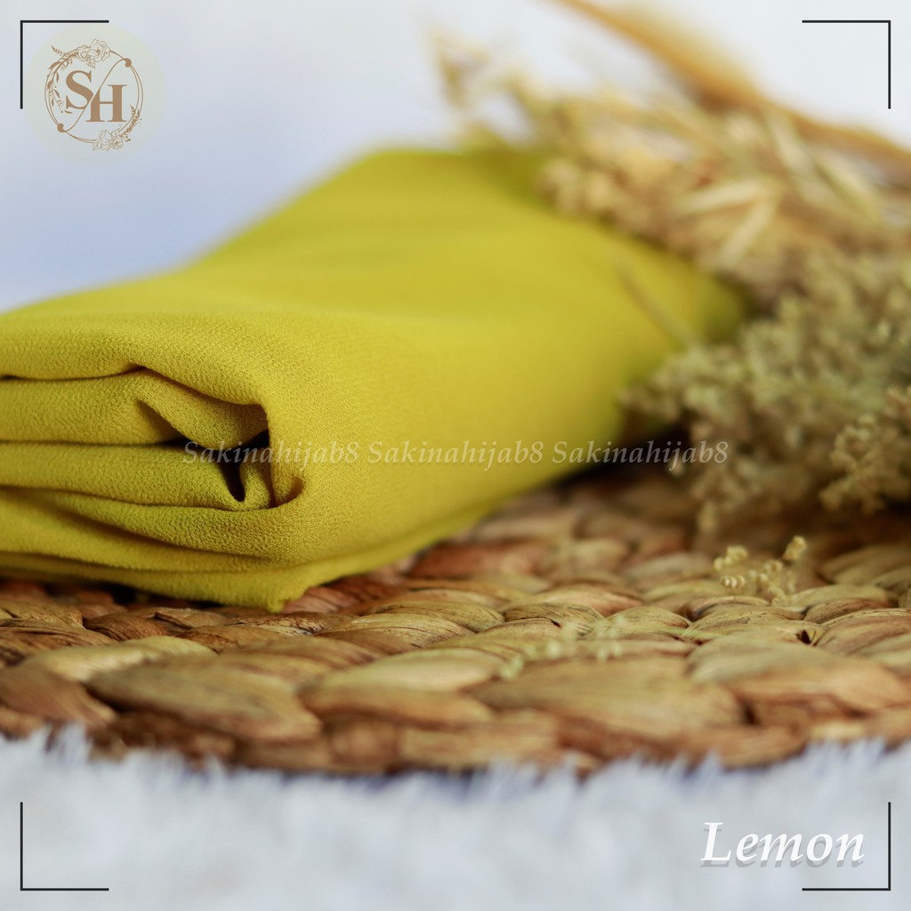 PROMO Pashmina Ceruty Babydoll 200x75 cm jahit tepi CHAPTER1-Lemon