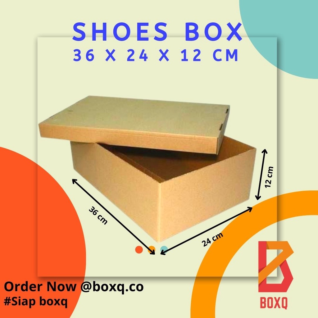 BOX KARDUS COKLAT PACKING POLOS DUS SEPATU / SHOE BOX UK. 36x24x12CM