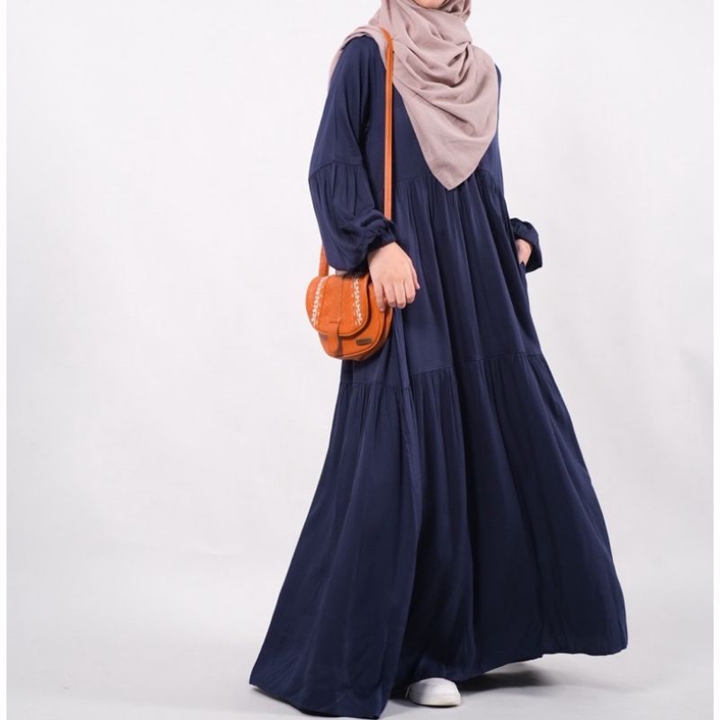 Milly dress ori by sistrside, navy L light brown L