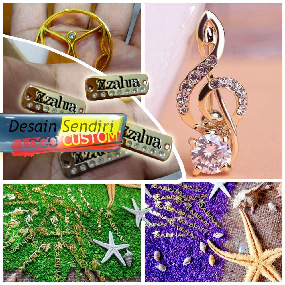 Logo logam/label hijab /label tas/merek jilbab logam/rebranding hijab