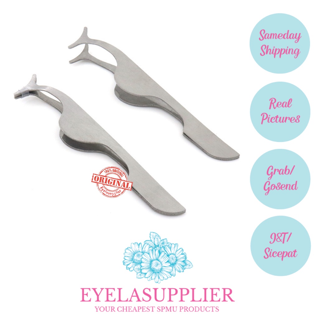 Pinset Alat Pasang Bulu Mata Bulumata Stainless Eyelash Tweezer Applicator Aplikator