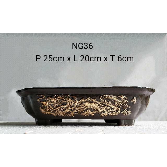  pot  fiber ukir naga  20cm x 25cm x 7cm bisa untuk bonsai  